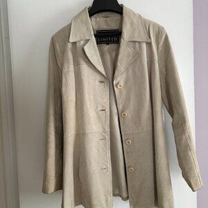 Leather Limited Genuine Women's Cream Suede (Leather) Coat